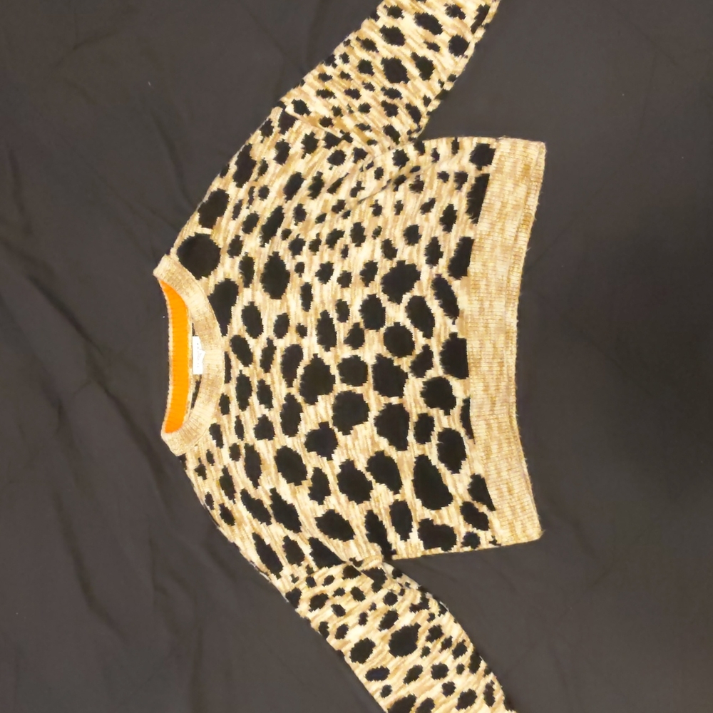 Cheetah print crop wool sweater Top Shop size 8